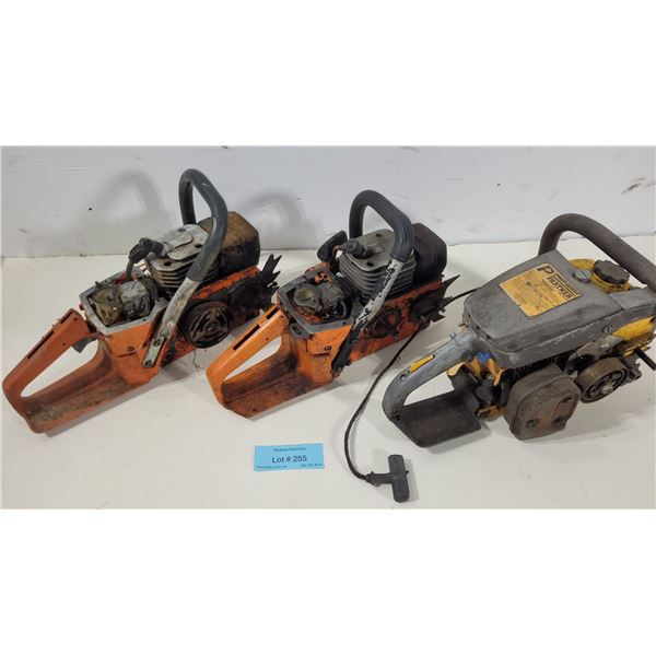 3 Chain Saws without Blades - for parts only