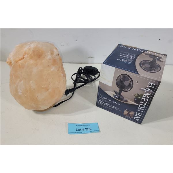 Salt Lamp & 6" Desktop Clip Fan