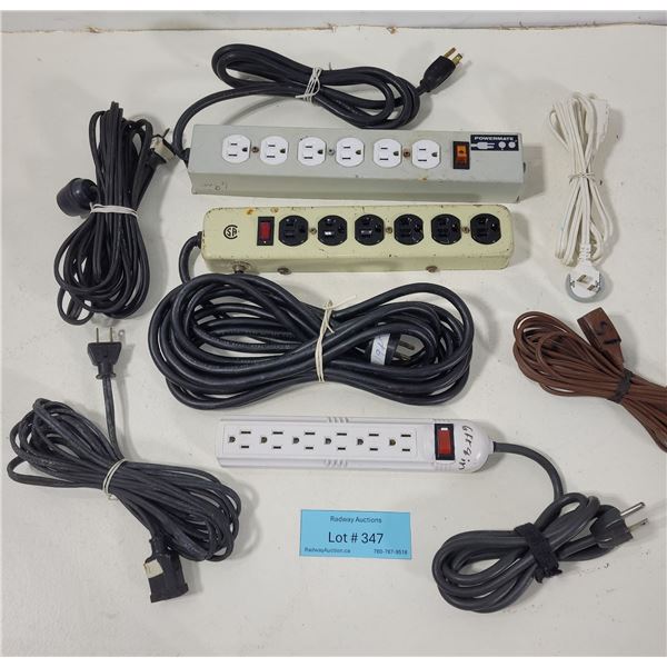 Assortment of Power Bars (3) & Extension Cords (4)
