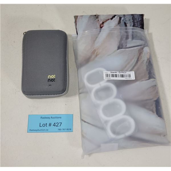 No! No! Hair Razer with Case & Shower Curtin with Hanging Rings