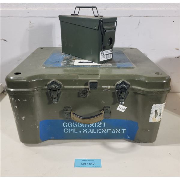 Military-Style Storage Case with Ammo Can, Electric Burner & Travel Lites
