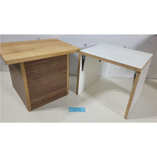 Homemade Stool & Table with Contents