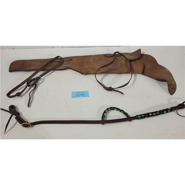 Leather Rifle Scabbard & Beaded Headstall