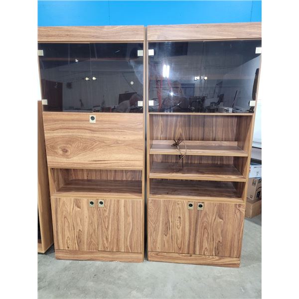 Pair of Glass‑Front Display Cabinets