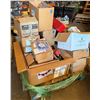 Image 1 : Contents of Pallet: Potter Pressure Actuated Switches, Gauges, Sprinkler Heads, Pipe Hangers, etc