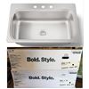 Image 1 : Qty 2 Boxes Kohler 20060-3-NA Verse Stainless Steel Single Bowl Kitchen Sinks New