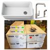 Image 1 : Qty 4 Boxes Kohler 8206-CM6 Single Basin Sinks & 2 Boxes 7508-VS Faucets