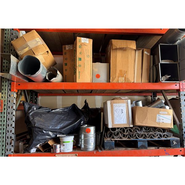Contents of Shelf: Duct Fittings, Half Round Pipes, Hardware, etc (shelf not included)