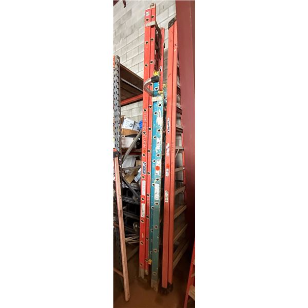 Qty 3 Werner & Louisville Extension Ladders