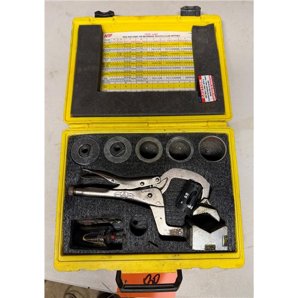 NFP Pilot Clamp Locking Hole Saw Guide w/ Irwin Vise Grip in Hard Case