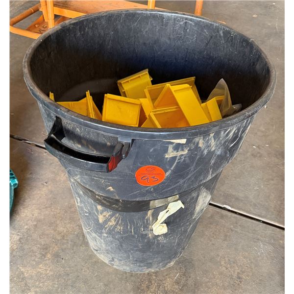 Multiple Yellow Organizer Bins  in Waste Can
