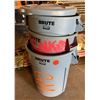 Image 1 : Qty 3 Rubbermaid Brute Waste Cans w/ Some Lids