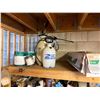 Image 2 : Contents of Shelf: Poly Sprayers, Spray Paint, Propane Tank, Gas Cans, Adhesives, etc (shelf not inc