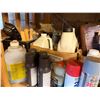 Image 7 : Contents of Shelf: Poly Sprayers, Spray Paint, Propane Tank, Gas Cans, Adhesives, etc (shelf not inc