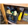Image 8 : Contents of Shelf: Poly Sprayers, Spray Paint, Propane Tank, Gas Cans, Adhesives, etc (shelf not inc
