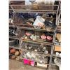 Image 18 : Qty 5 Wire Rack Shelving Units & Contents: Pipe Fittings, Wire, IPS Flashing, Ties, Hardware, etc
