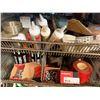 Image 36 : Qty 5 Wire Rack Shelving Units & Contents: Pipe Fittings, Wire, IPS Flashing, Ties, Hardware, etc