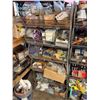 Image 39 : Qty 5 Wire Rack Shelving Units & Contents: Pipe Fittings, Wire, IPS Flashing, Ties, Hardware, etc
