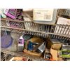 Image 42 : Qty 5 Wire Rack Shelving Units & Contents: Pipe Fittings, Wire, IPS Flashing, Ties, Hardware, etc