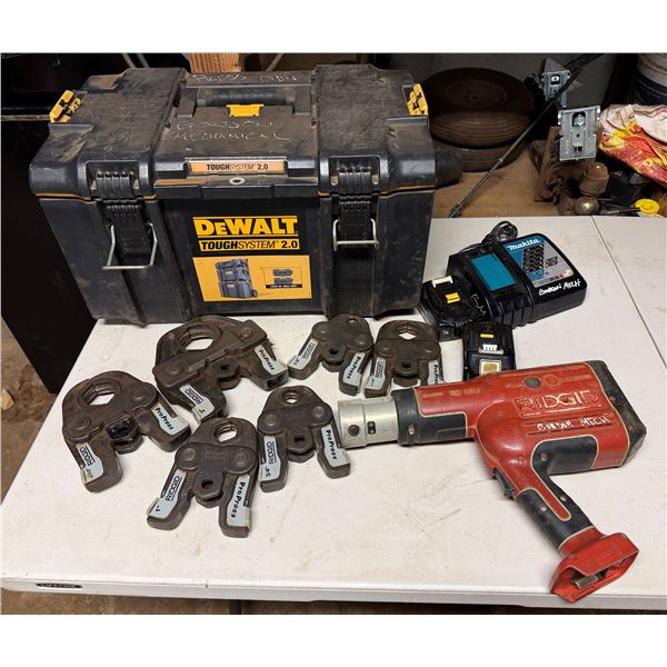 Ridgid RP330 Pressing Tool Assembly w/ 6 ProPress Expansion Heads in Hard Case