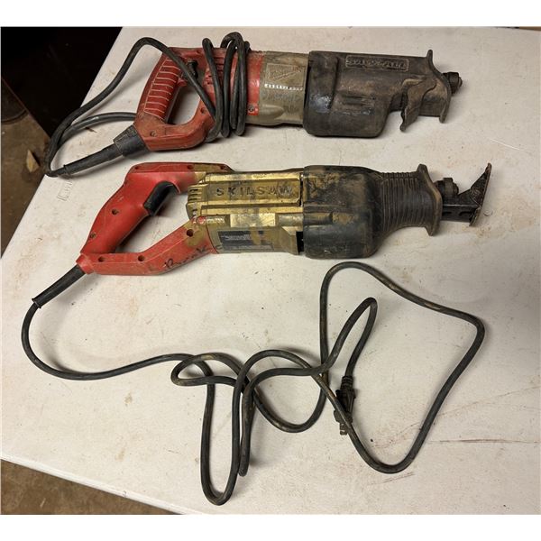 Qty 2 Skilsaw & Milwaukee Sawzall Reciprocating Saws
