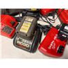 Image 4 : Qty 6 Battery Chargers w/ 3 Batteries: Milwaukee, Ridgid & Dewalt in Carry Case