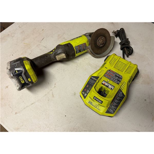 Ryobi P422  Angle Grinder & Charger