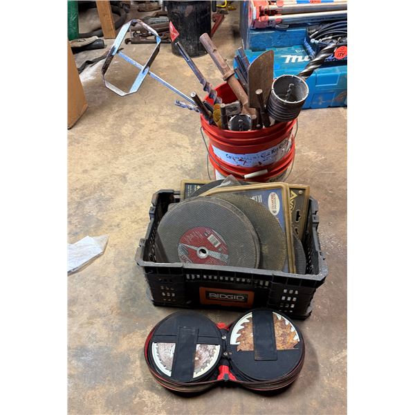 Multiple Grinding Wheels, Saw Blades, Tools, Hardware, etc
