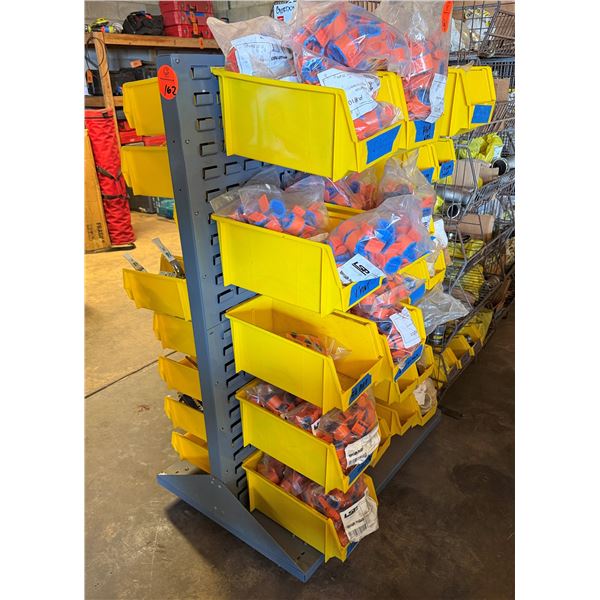 Metal Rack w/ Multiple Yellow Bins (contents not included)