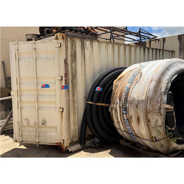White 20' Shipping Container (contents not included)