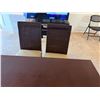 Image 5 : Rectangular Wooden Table 66" x 36" & 5 Woven Chairs w/ Upholstered Seats