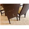 Image 6 : Rectangular Wooden Table 66" x 36" & 5 Woven Chairs w/ Upholstered Seats
