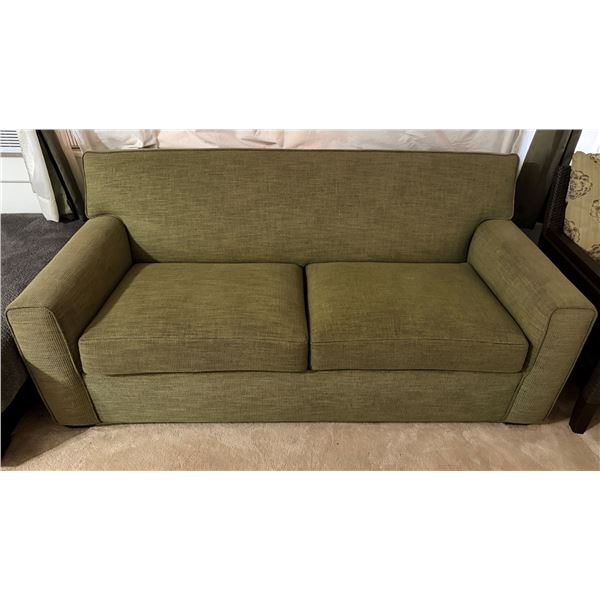Green Sofa Sleeper Bed 54" x 75" (open - bed), 74" x 37" (closed)