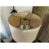 Image 5 : Round Wooden Side Table 22" Dia w/ Undershelf & Table Lamp w/ Woven Base 29"H