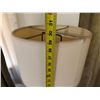 Image 6 : Round Wooden Side Table 22" Dia w/ Undershelf & Table Lamp w/ Woven Base 29"H