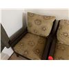 Image 3 : Qty 2 Wooden Armchairs w/ Woven Sides Seat Cushions & Backs 28" x 30"
