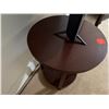 Image 3 : Qty 2 Round Wooden Side Tables w/ Undershelves