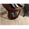 Image 5 : Qty 2 Round Wooden Side Tables w/ Undershelves
