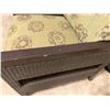Image 3 : Qty 2 Wooden Armchairs w/ Woven Sides Seat Cushions & Backs 28" x 30"