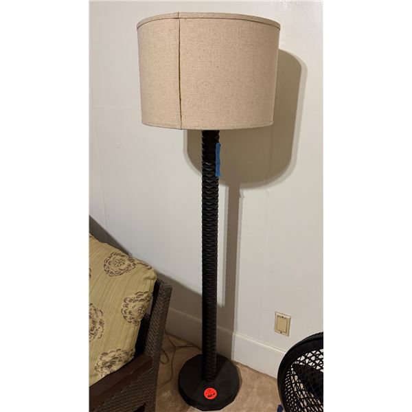 Ribbed Pedestal Floor Lamp w/ Shade 68"H
