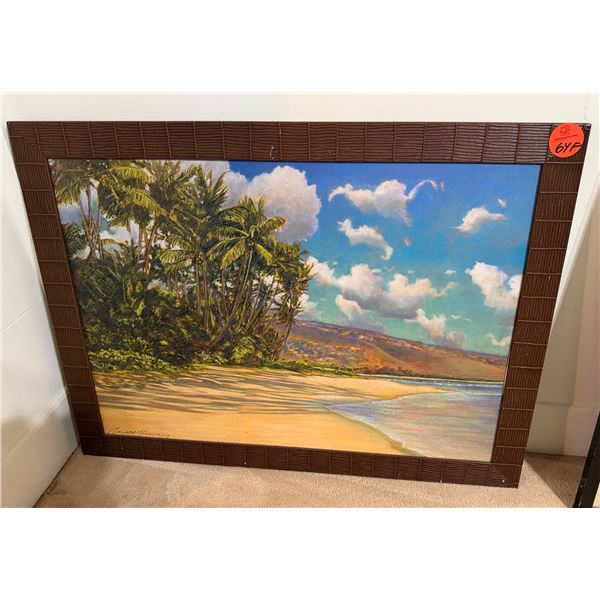 Ocean Landscape Scene Artwork , Framed 47" x 36"