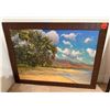Image 1 : Ocean Landscape Scene Artwork , Framed 47" x 36"