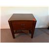 Image 2 : Qty 2 Wooden Night Stands w/ 2 Drawers 27" x 20" x 28"H & Wooden Platform Bed Frame 75" x 54"