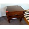Image 6 : Qty 2 Wooden Night Stands w/ 2 Drawers 27" x 20" x 28"H & Wooden Platform Bed Frame 75" x 54"