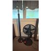 Image 1 : Lasko Black Pedestal Floor Fan & Ribbed Pedestal Floor Lamp (no shade)