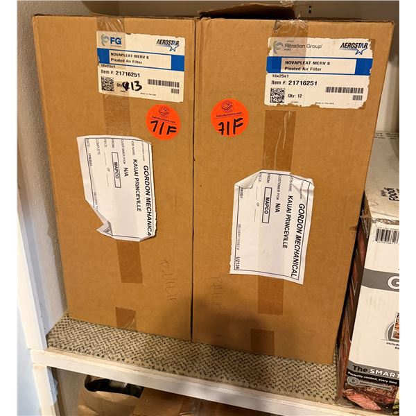 Qty 2 Boxes Aerostar Novapleat 21716251 Merv 8 Pleated Air Filters New in Box