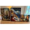 Image 1 : Qty 3 City Scene Artworks, Misc Sizes