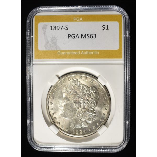 1897-S MORGAN DOLLAR PGA CH BU