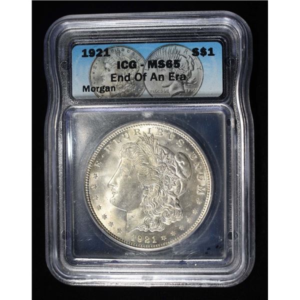 1921 MORGAN DOLLAR ICG MS65