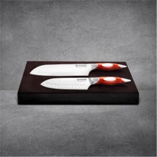 2pc Classic Series Santoku Set In Wood Box Customized the DC Chapter of SCI logo